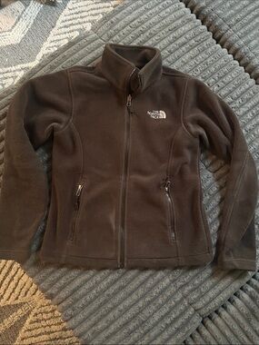 The North Face Dark Brown Fleece Jacket with Logo Tag XS
